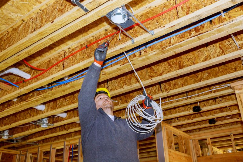 Construction Worker Installing Tiles